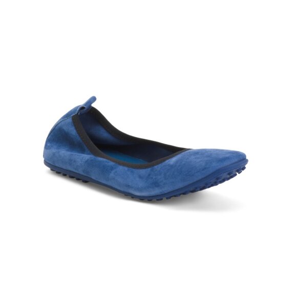 NUR ITALY Navy Made In Italy Suede Valentina Flats - Picture 1 of 2